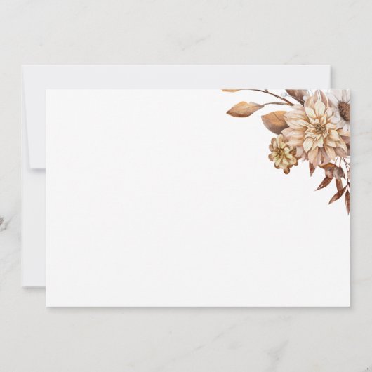 Elegant Terracotta Floral Script Blank Bedankkaart (Achterkant)