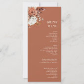 Elegant Terracotta Floral Wedding Dinner Menu Kaar (Achterkant)