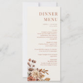 Elegant Terracotta Floral Wedding Dinner Menu Kaar (Voorkant)