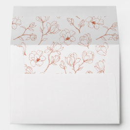 Elegant Terracotta Floral Wedding Envelope Envelop