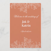 Elegant Terracotta Floral Wedding invitation  Kaart (Voorkant)