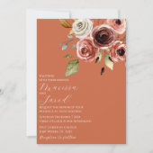 Elegant Terracotta Floral Wedding Kaart (Voorkant)