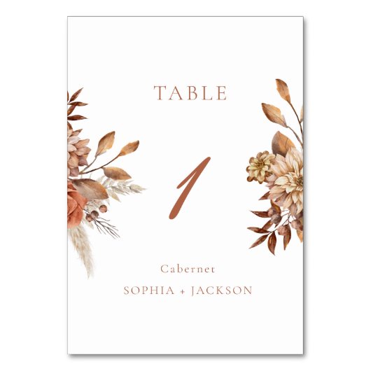 Elegant Terracotta Floral Wedding Kaart (Achterkant)