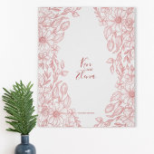 Elegant Terracotta Floral Wedding Poster