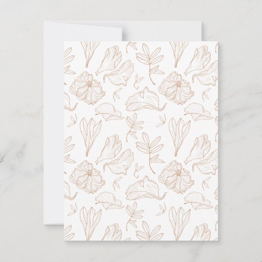 Elegant Terracotta Floral Wedding Rehearsal Dinner Kaart (Achterkant)