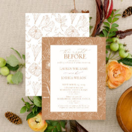 Elegant Terracotta Floral Wedding Rehearsal Dinner Kaart