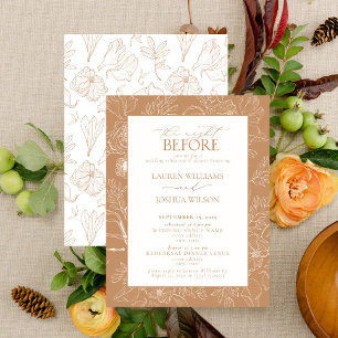 Elegant Terracotta Floral Wedding Rehearsal Dinner Kaart