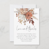 Elegant Terracotta Florals Love Bedankt Wedding (Voorkant)