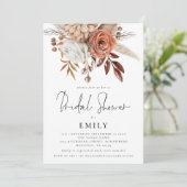 Elegant Terracotta Florals Vrijgezellenfeest Invit Kaart (Staand voorkant)