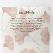 Elegant Terracotta Ginkgo Foliage Wedding Drieluik Uitnodiging (Binnenzijde eerst)