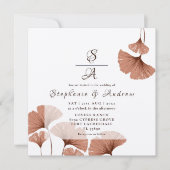 Elegant Terracotta Ginkgo Foliage Wedding Kaart (Voorkant)