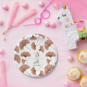 Elegant Terracotta Ginkgo Leaf Pattern Wedding Papieren Bordje (Feest)