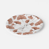 Elegant Terracotta Ginkgo Leaf Pattern Wedding Papieren Bordje (Gekanteld)