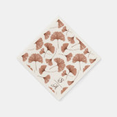 Elegant Terracotta Ginkgo Pattern Monogram Weddens Servet (Hoek)