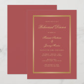 Elegant Terracotta Goud Repetitie Diner Kaart (Voorkant / Achterkant)