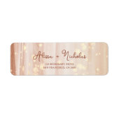 Elegant Terracotta Goud Waterverf Trouwadres Etiket (Voorkant)