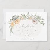 Elegant Terracotta & Gray Floral Lijst Wedding Save The Date (Voorkant)