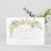 Elegant Terracotta & Gray Floral Lijst Wedding Save The Date (Staand voorkant)