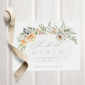 Elegant Terracotta & Gray Floral Lijst Wedding Save The Date