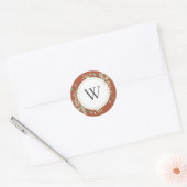 Elegant Terracotta Green Monogram Initiaal Ronde Sticker (Envelop)