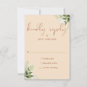 Elegant Terracotta Greenery Floral Wedding RSVP Kaartje (Voorkant)