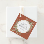 Elegant Terracotta Greenery Wedding Vrijgezellenfe Bedankjes Labels (In situ)