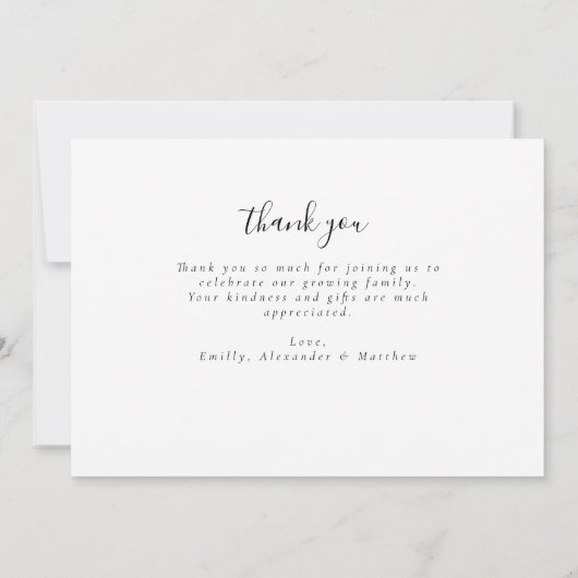 Elegant Terracotta Heart 2 Fotocollage Baby Bedankkaart (Achterkant)