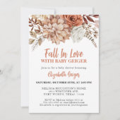 Elegant Terracotta Herfst Floral Baby shower Kaart (Voorkant)