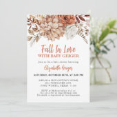 Elegant Terracotta Herfst Floral Baby shower Kaart (Staand voorkant)