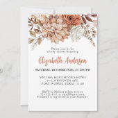 Elegant Terracotta Herfst Floral Baby shower Kaart (Voorkant)