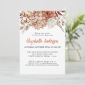 Elegant Terracotta Herfst Floral Baby shower Kaart (Staand voorkant)