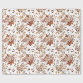 Elegant terracotta Herfst floral wrapping papier (Vlak)