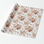 Elegant terracotta Herfst floral wrapping papier (Uitgerold)