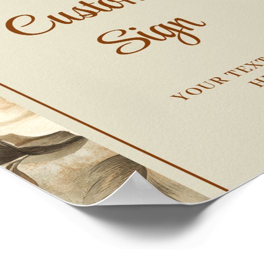 Elegant Terracotta Ivory Sage Floral Custom 8x10 Poster (Hoek)