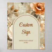 Elegant Terracotta Ivory Sage Floral Custom 8x10 Poster (Voorkant)