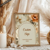 Elegant Terracotta Ivory Sage Floral Custom 8x10 Poster