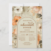 Elegant Terracotta Ivory Sage Floral Rehearsal Kaart (Voorkant)