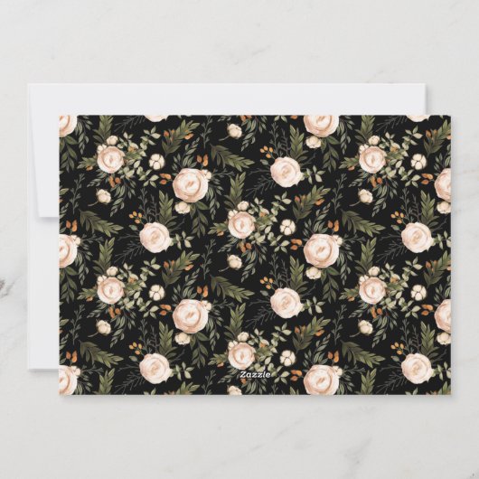 Elegant Terracotta Merry KerstFloral Foto Feestdagenkaart (Achterkant)