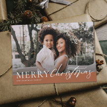 Elegant Terracotta Merry KerstFloral Foto