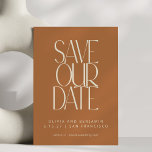 Elegant Terracotta Mid Century Modern Typografie Save The Date<br><div class="desc">Elegant Terracotta Mid Century Modern Typografie Sparen de Datum</div>