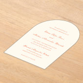 Elegant Terracotta Modern Classic Wedding Acryl Uitnodigingen (Laagn)