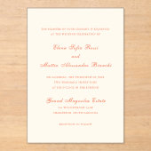 Elegant Terracotta Modern Classic Wedding Acryl Uitnodigingen (Voorkant)