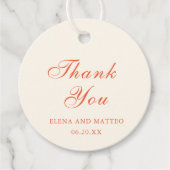 Elegant Terracotta Modern Classic Wedding Bedankjes Labels (Voorkant)