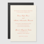 Elegant Terracotta Modern Classic Wedding Magnetische Uitnodiging (Voorkant / Achterkant)