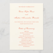 Elegant Terracotta Modern Classic Wedding Programmakaart (Voorkant)