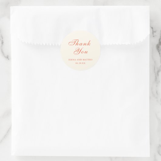 Elegant Terracotta Modern Classic Wedding Ronde Sticker (Tas)