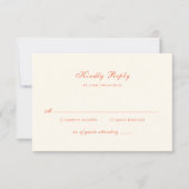 Elegant Terracotta Modern Classic Wedding RSVP Kaartje (Voorkant)