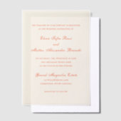 Elegant Terracotta Modern Classic Wedding Vellum Uitnodigingen (Offset)