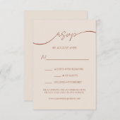 Elegant Terracotta Modern Script Bruiloft RSVP Informatiekaartje (Voorkant / Achterkant)