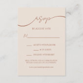 Elegant Terracotta Modern Script Bruiloft RSVP Informatiekaartje (Voorkant)